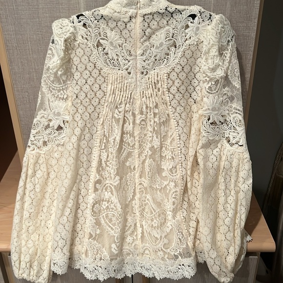 Authentic Zimmermann lace blouse shirt size 0 fits US 0-4. Excellent condition - Picture 4 of 9